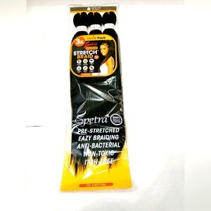 1 pack 3X Spectra Eazy Braiding Hair Extensions, Color 1B
